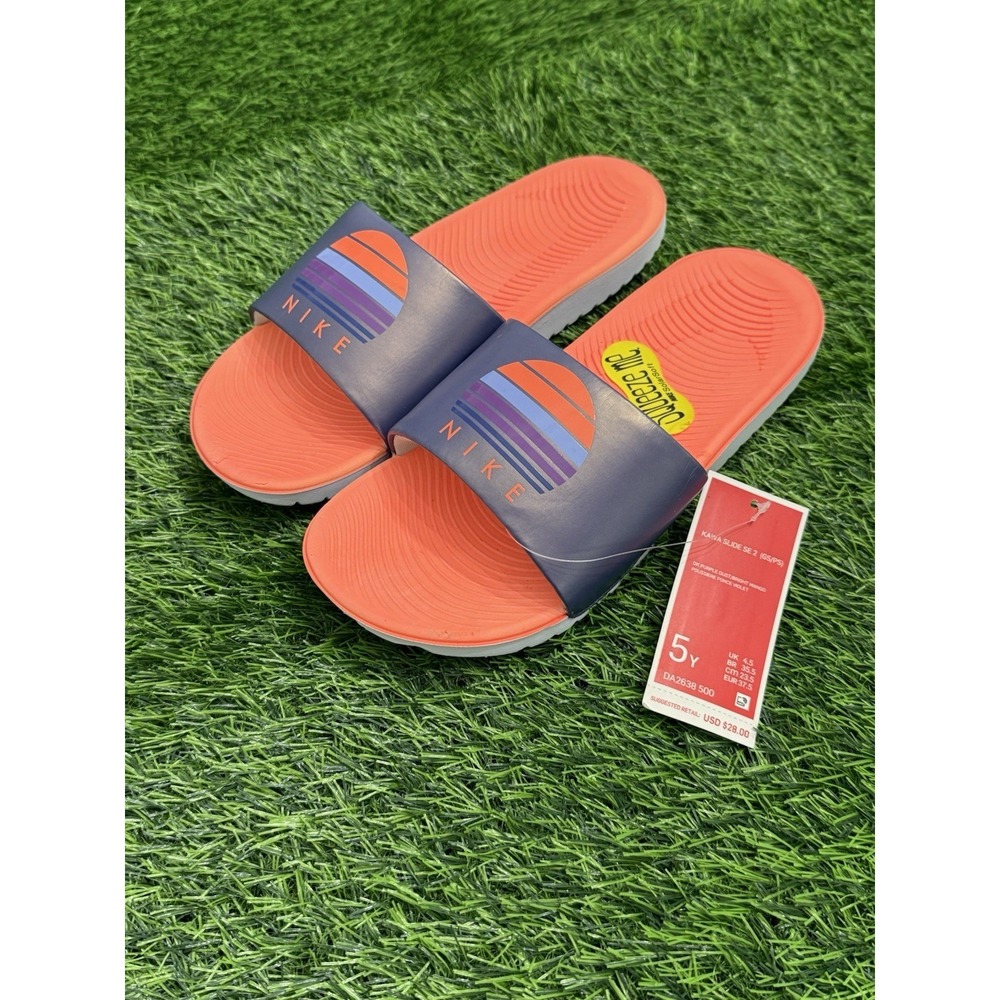 Nike Kawa Slide Sandals Sunset SolarSoft Squishy Slip On NWT Youth 5 Women's 6.5